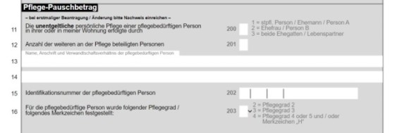Mantelbogen Pflegepauschbetrag