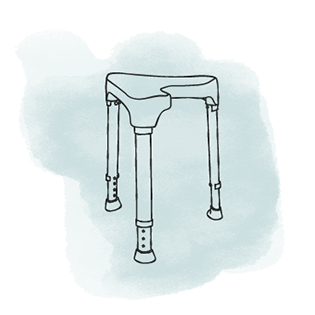 Dreibeiniger Duschhocker