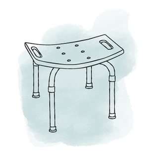 Klassischer Duschhocker mit Griffen