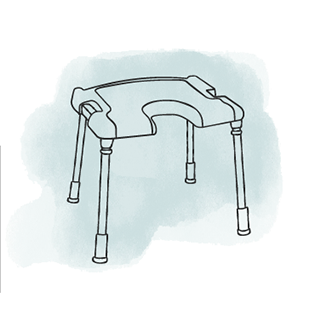 Duschhocker mit Hygieneausschnitt