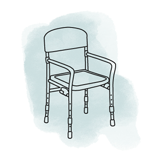 Höhenverstellbarer Duschstuhl