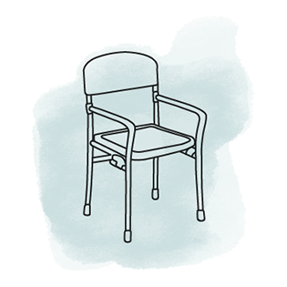 Klassischer Duschtuhl mit Armlehnen