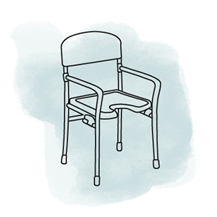 Duschstuhl mit Hygieneausschnitt