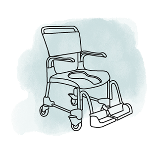 Duschstuhl-Toilettenstuhl Kombination