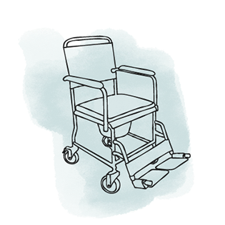 Fahrbarer Toilettenstuhl