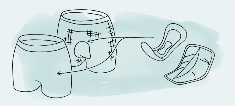 Inkontinenzvorlagen, Fixierhosen, Netzhosen