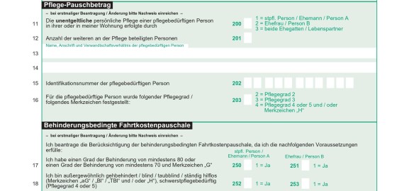 Steuerformular Pflegepauschbetrag Fahrtkosten 2021 Muster